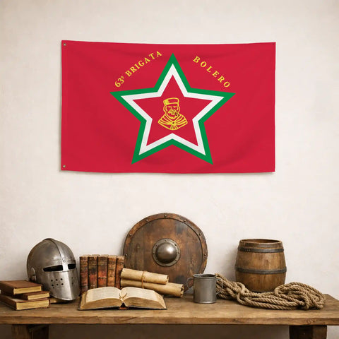 Bandiera 63ª Brigata partigiana Garibaldi - storico patriottico italiano