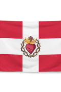 Bandiera Rossa con Giglio Bianco - storico patriottico italiano