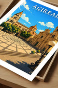 Poster Acireale Stampa Manifesto Vintage Retro Illustrato