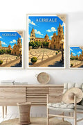 Poster Acireale Stampa Manifesto Vintage Retro Illustrato