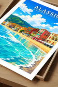 Poster Alassio Stampa Manifesto Vintage Retro Illustrato