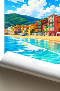 Poster Alassio Stampa Manifesto Vintage Retro Illustrato