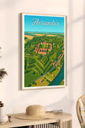 Poster Alessandria Poster Vintage Retro Illustration