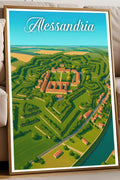 Poster Alessandria Poster Vintage Retro Illustration