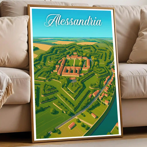 Poster Alessandria Poster Vintage Retro Illustration