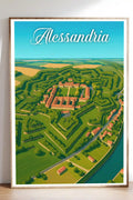 Poster Alessandria Poster Vintage Retro Illustration