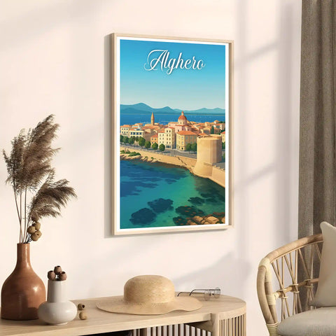 Poster Alghero Poster Vintage Retro Illustration