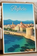 Poster Alghero Poster Vintage Retro Illustration