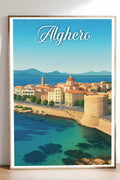 Poster Alghero Poster Vintage Retro Illustration