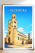 Poster Altamura Stampa Manifesto Vintage Retro Illustrato
