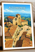 Poster Altomonte Stampa Manifesto Vintage Retro Illustrato