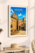 Poster Anagni Stampa Manifesto Vintage Retro Illustrato