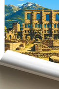 Poster Aosta Stampa Manifesto Vintage Retro Illustrato