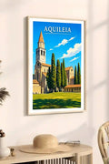 Poster Aquileia Stampa Manifesto Vintage Retro Illustrato