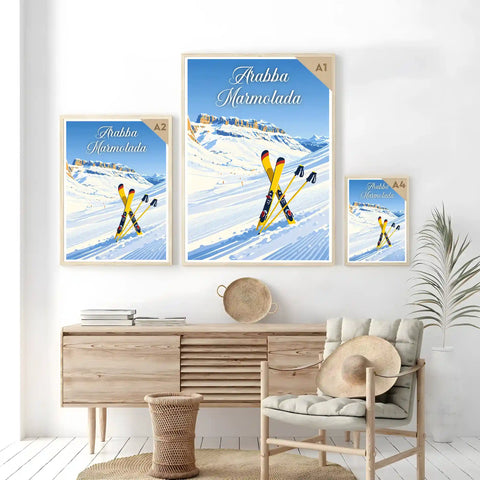 Poster Arabba Marmolada Stampa Vintage Retro Illustration