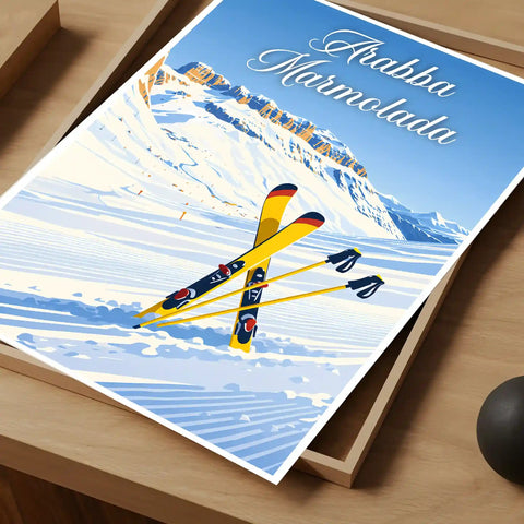 Poster Arabba Marmolada Stampa Vintage Retro Illustration