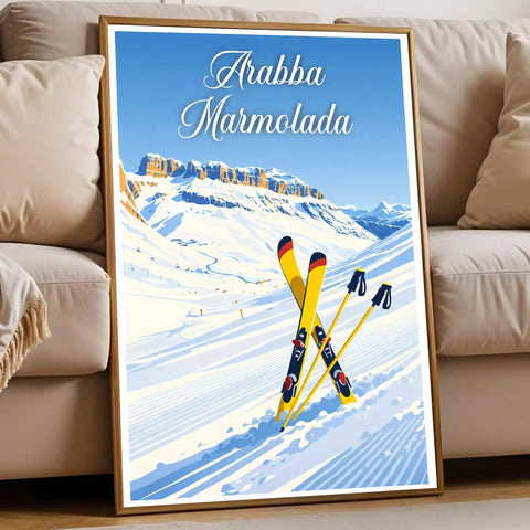 Poster Arabba Marmolada Stampa Vintage Retro Illustration