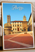 Poster Arezzo Stampa Manifesto Vintage Retro Illustrato
