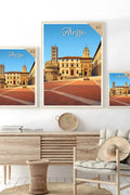 Poster Arezzo Stampa Manifesto Vintage Retro Illustrato
