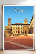 Poster Arezzo Stampa Manifesto Vintage Retro Illustrato