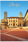 Poster Arezzo Stampa Manifesto Vintage Retro Illustrato