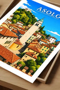 Poster Asolo Stampa Manifesto Vintage Retro Illustrato