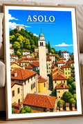 Poster Asolo Stampa Manifesto Vintage Retro Illustrato