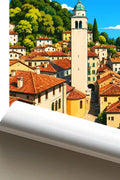 Poster Asolo Stampa Manifesto Vintage Retro Illustrato