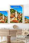 Poster Asolo Stampa Manifesto Vintage Retro Illustrato