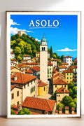 Poster Asolo Stampa Manifesto Vintage Retro Illustrato