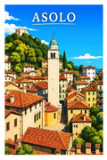Poster Asolo Stampa Manifesto Vintage Retro Illustrato