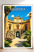 Poster Bagheria Stampa Manifesto Vintage Retro Illustrato
