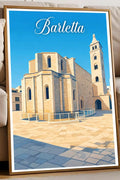 Poster Barletta Stampa Manifesto Vintage Retro Illustrato