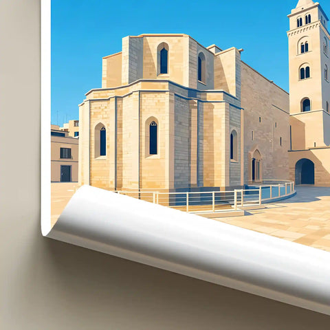 Poster Barletta Stampa Manifesto Vintage Retro Illustrato