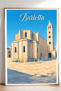 Poster Barletta Stampa Manifesto Vintage Retro Illustrato