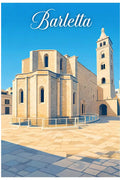 Poster Barletta Stampa Manifesto Vintage Retro Illustrato