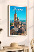Poster Bergamo Poster Vintage Retro Illustration