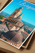Poster Bergamo Poster Vintage Retro Illustration