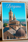 Poster Bergamo Poster Vintage Retro Illustration