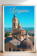 Poster Bergamo Poster Vintage Retro Illustration
