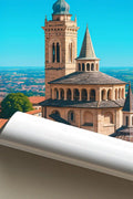 Poster Bergamo Poster Vintage Retro Illustration