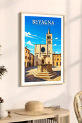 Poster Bevagna Stampa Manifesto Vintage Retro Illustrato
