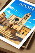 Poster Bevagna Stampa Manifesto Vintage Retro Illustrato