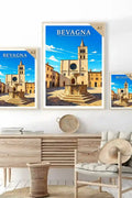 Poster Bevagna Stampa Manifesto Vintage Retro Illustrato