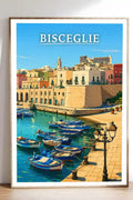 Poster Bisceglie Stampa Manifesto Vintage Retro Illustrato