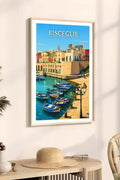 Poster Bisceglie Stampa Manifesto Vintage Retro Illustrato