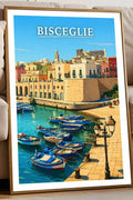 Poster Bisceglie Stampa Manifesto Vintage Retro Illustrato