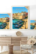 Poster Bisceglie Stampa Manifesto Vintage Retro Illustrato