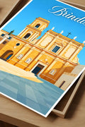 Poster Brindisi Stampa Manifesto Vintage Retro Illustrato