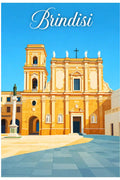 Poster Brindisi Stampa Manifesto Vintage Retro Illustrato
